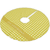  Mustard Yellow Gingham Pset gepersonaliseerd Kerstboom Rok (Gekanteld)