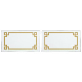 Mustard Yellow Greek Key Border King Grootte Kussensloop