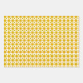 Mustard Yellow Heart Plaid Gingham Retro Color Inpakpapier Vel (Voorkant)