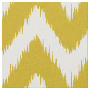 Mustard Yellow Ikat Chevron Stof