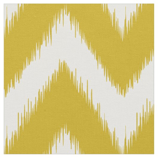 Mustard Yellow Ikat Chevron Stof (Close Up)