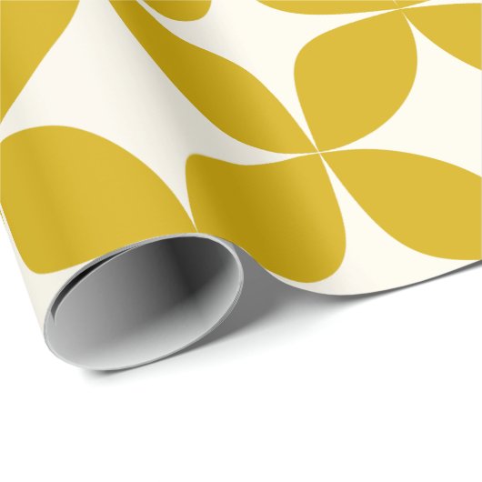 Mustard Yellow in het moderne vormpatroon uit de m Cadeaupapier (Rol Hoek)