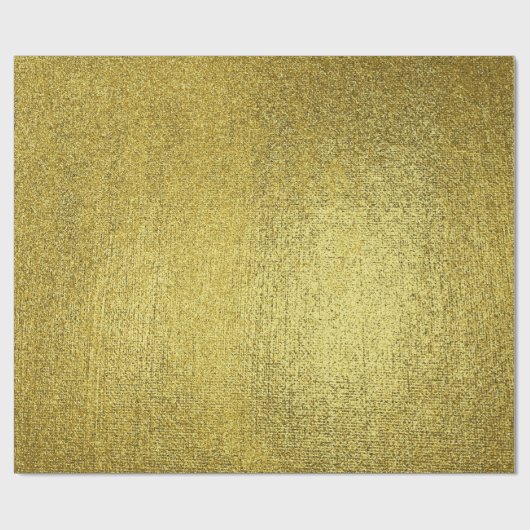 Mustard Yellow Lemon Intense Paint Linen Metallic Cadeaupapier (Vlak)