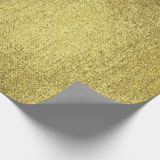 Mustard Yellow Lemon Intense Paint Linen Metallic Cadeaupapier (Hoek)