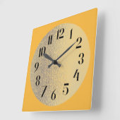 Mustard Yellow met Translucent Gold Center Vierkante Klok (Hoek)