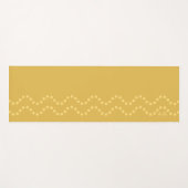 Mustard Yellow Minimal Dotted Wavy Lines Initials Yogamat (Voorkant (horizontaal))