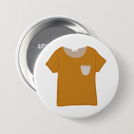 Mustard Yellow Minimalist Top Ronde Button 7,6 Cm (Voorkant /achterkant)