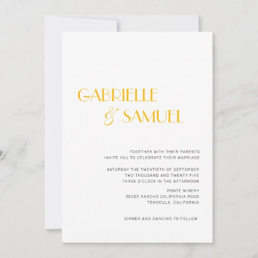 Mustard Yellow Modern Minimal Wedding (Voorkant)