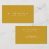 Mustard Yellow Modern Minimale Professional Visitekaartje (Voorkant / Achterkant)