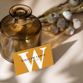 Mustard Yellow Monogrammed Modern minimalist Visitekaartje