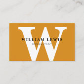 Mustard Yellow Monogrammed Modern minimalist Visitekaartje (Voorkant)