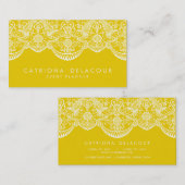 Mustard Yellow Moroccan Lace Pattern Visitekaartje (Voorkant / Achterkant)