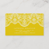 Mustard Yellow Moroccan Lace Pattern Visitekaartje (Achterkant)