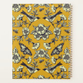 Mustard Yellow & Navy Birds, Butterflies & Flowers Planner (Achterkant)