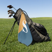 Mustard Yellow Navy Blue Monogram Golfhanddoek (Groen)