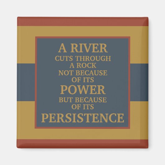 Mustard Yellow Navy Blue Rust Motivatie sterk Magneet (Voorkant)