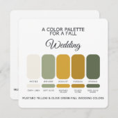 Mustard Yellow Olive Green Wedding Palette Card Kaart (Voorkant / Achterkant)