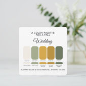 Mustard Yellow Olive Green Wedding Palette Card Kaart (Staand voorkant)