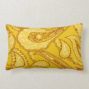 Mustard Yellow Paisley Print Summer Fun Girly Kussen