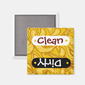 Mustard Yellow Paisley Print Summer Fun Girly Magneet (Voorkant / Achterkant)