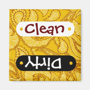 Mustard Yellow Paisley Print Summer Fun Girly Magneet