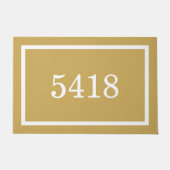 Mustard Yellow Persoonlijk adresnummer Deurmat (Voorkant)