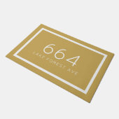 Mustard Yellow Persoonlijk adresnummer Deurmat (Schuin)