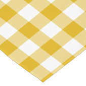 Mustard Yellow Plaid Gingham Retro Table Runner Korte Tafelloper (Hoek)