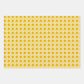 Mustard Yellow Plaid Shamrock Clover Retro Color Inpakpapier Vel (Voorkant 2)