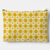 Mustard Yellow Plaid Shamrock Customizable Etui (Achterkant)