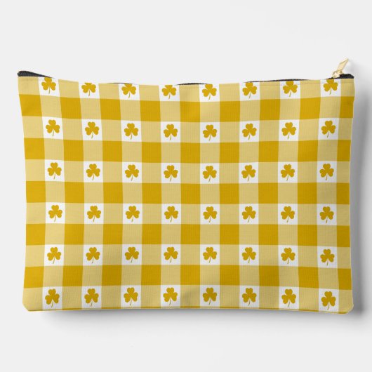 Mustard Yellow Plaid Shamrock Customizable  Etui (Achterkant)