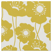 Mustard Yellow Poppies Pattern Stof (Close Up)