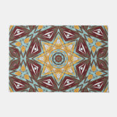Mustard Yellow Red Brown Aqua Mandala Tribal Kunst Deurmat (Voorkant)