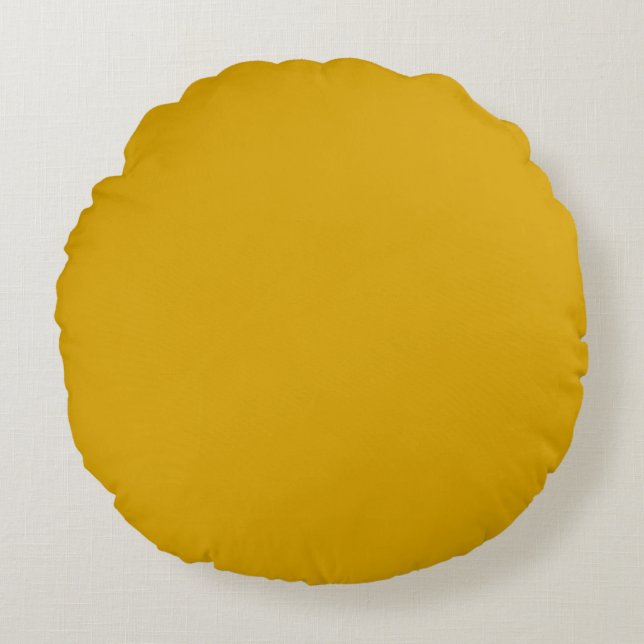 Mustard Yellow Rond Kussen (Voorkant)