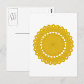 Mustard Yellow Round Graphic. Briefkaart (Voorkant / Achterkant)