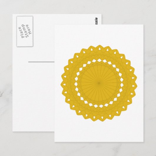 Mustard Yellow Round Graphic. Briefkaart (Voorkant / Achterkant)