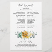Mustard yellow sage greenery Wedding Programme (Achterkant)