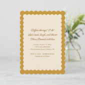 Mustard Yellow Scalloped Edge Bridal Shower Kaart (Staand voorkant)