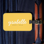 Mustard Yellow Simple Bold Script Name Bagagelabel<br><div class="desc">Mustard Yellow Simple Bold Script Name Bagagelabel</div>