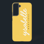 Mustard Yellow Simple Bold Script Name Samsung Galaxy Hoesje<br><div class="desc">Mustard Yellow Simple Bold Script Name Samsung Galaxy S22  Hoesje</div>