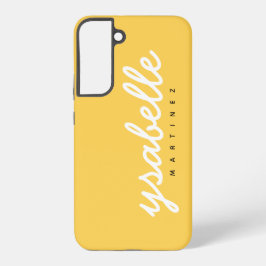 Mustard Yellow Simple Bold Script Name Samsung Galaxy Hoesje