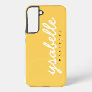 Mustard Yellow Simple Bold Script Name Samsung Galaxy Hoesje