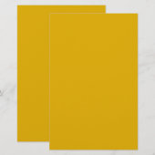 Mustard Yellow Solid Color Briefpapier (Voorkant / Achterkant)