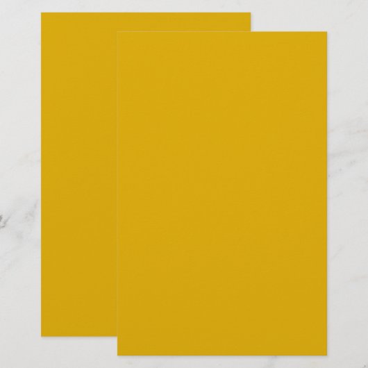 Mustard Yellow Solid Color Briefpapier (Voorkant / Achterkant)