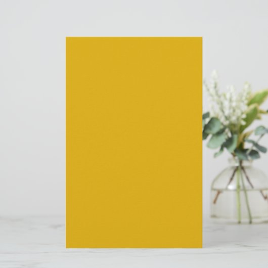 Mustard Yellow Solid Color Briefpapier (Staand voorkant)