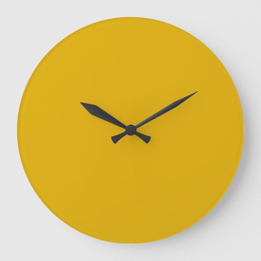 Mustard Yellow Solid Color Grote Klok (Voorkant)