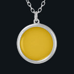 Mustard Yellow Solid Color Zilver Vergulden Ketting<br><div class="desc">Mustard Yellow Solid Color</div>