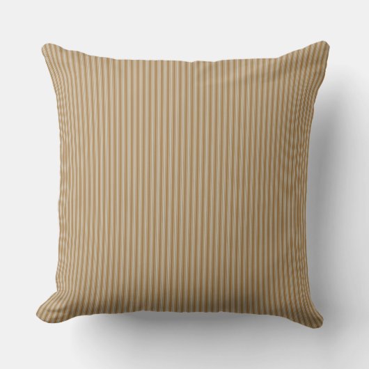 Mustard Yellow Ticking Stripe Kussen (Voorkant)