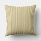 Mustard Yellow Ticking Stripe Kussen (Achterkant)