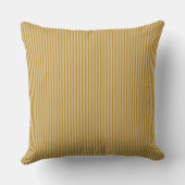 Mustard Yellow Ticking Stripe Kussen (Achterkant)
